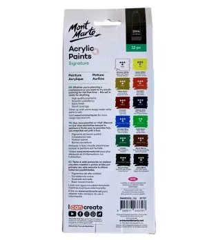 Mont Marte Acrylic Paints (Signature) 12pcs (12ml x 12)