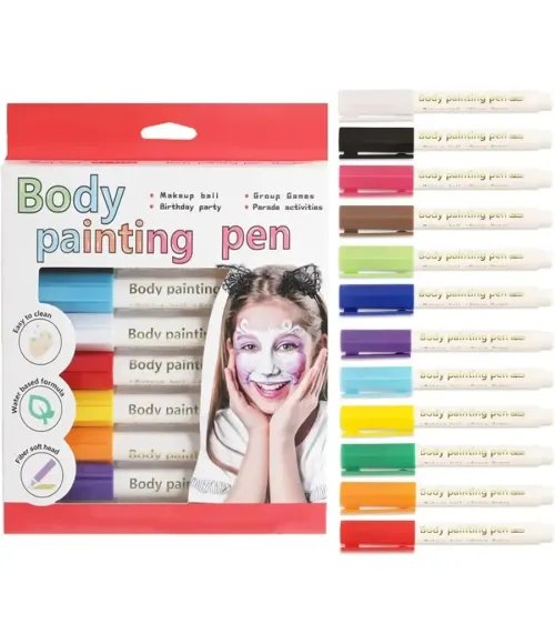 Pack of 12 Tattoo Pens Body Painting Marker