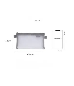 Simple transparent mesh pencil case storage bag