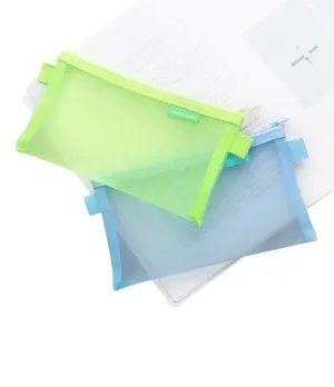 Simple transparent mesh pencil case storage bag