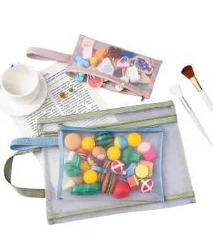 A5 transparent nylon mesh file bag zipper