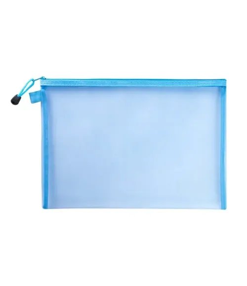 A5 transparent nylon mesh file bag zipper