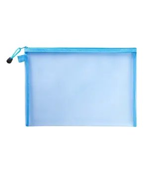 A5 transparent nylon mesh file bag zipper