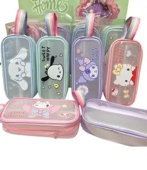 Cute cartoon double-layer zipper pencil case