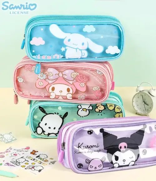 Cute cartoon double-layer zipper pencil case