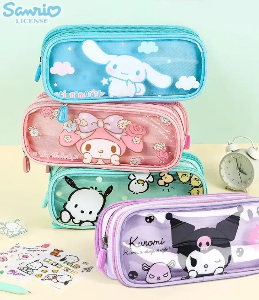 Cute cartoon double-layer zipper pencil case