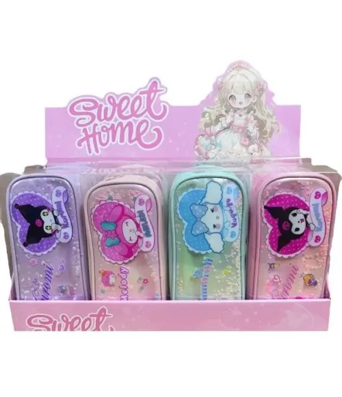 Cute cartoon double-layer zipper pencil case