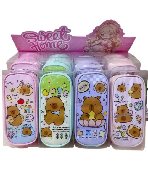 Cute cartoon double-layer zipper pencil case
