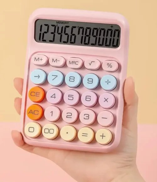 Mechanical Switch Calculator, 12 Digit Large LCD Display