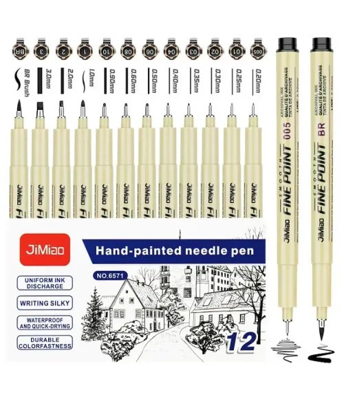 6-9-12 Pack of Drawing Pens: Perfect for Anime, Sketching, Calligraphy, and More