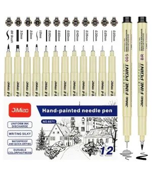 6-9-12 Pack of Drawing Pens: Perfect for Anime, Sketching, Calligraphy, and More