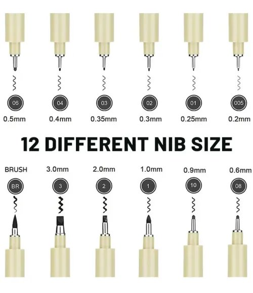 6-9-12 Pack of Drawing Pens: Perfect for Anime, Sketching, Calligraphy, and More