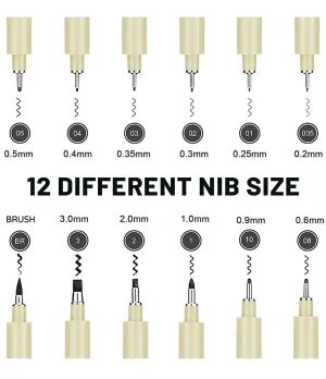6-9-12 Pack of Drawing Pens: Perfect for Anime, Sketching, Calligraphy, and More