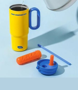 720ml Steel Thermal thermos Mug with Lid and Straw