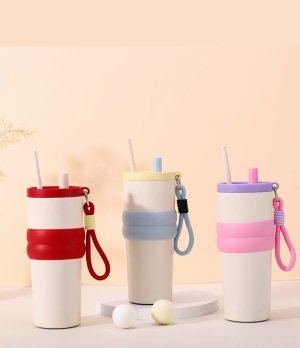 720ml Steel Thermal thermos Mug with Lid and Straw