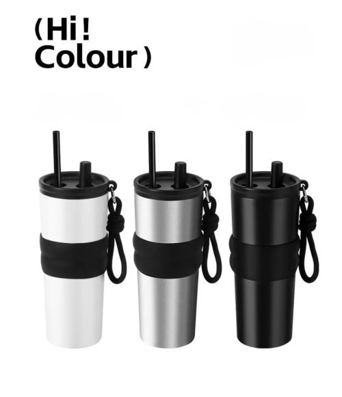 720ml Steel Thermal thermos Mug with Lid and Straw