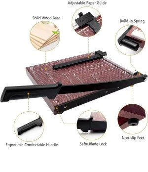 wooden base paper cutter, guillotine style manual paper cutters, wooden A3/A4 series paper cutters.