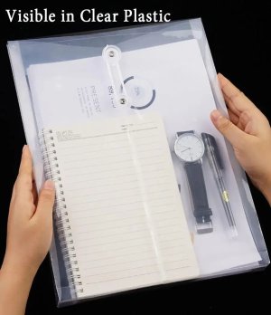 A4 & FC Size Clear PP Plastic Poly Envelopes with String Closure