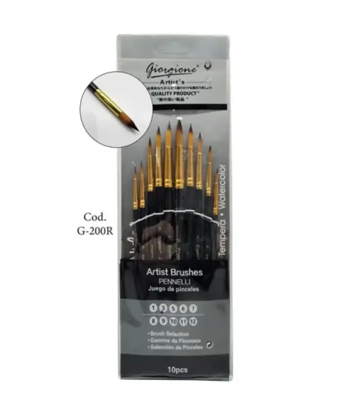 Giorgione 10-Piece Nylon Brush Set