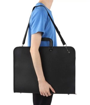 A3 Portfolio Case for Painting Board, PVC Portable Art Portfolio Carry Bag Sketch Bag Zipper Pocket