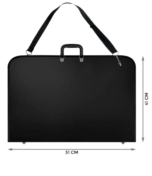 A3 Portfolio Case for Painting Board, PVC Portable Art Portfolio Carry Bag Sketch Bag Zipper Pocket
