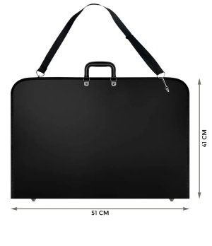 A3 Portfolio Case for Painting Board, PVC Portable Art Portfolio Carry Bag Sketch Bag Zipper Pocket