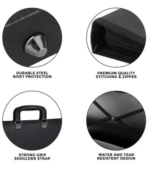 A3 Portfolio Case for Painting Board, PVC Portable Art Portfolio Carry Bag Sketch Bag Zipper Pocket