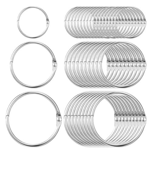 Binder Ring, Metal Book Ring Paper Ring Holder  Loose Leaf Binder Ring Clip 50pc pack