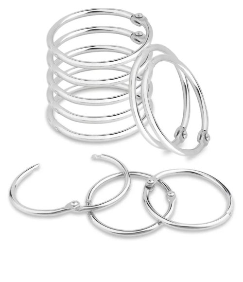 Binder Ring, Metal Book Ring Paper Ring Holder  Loose Leaf Binder Ring Clip 50pc pack