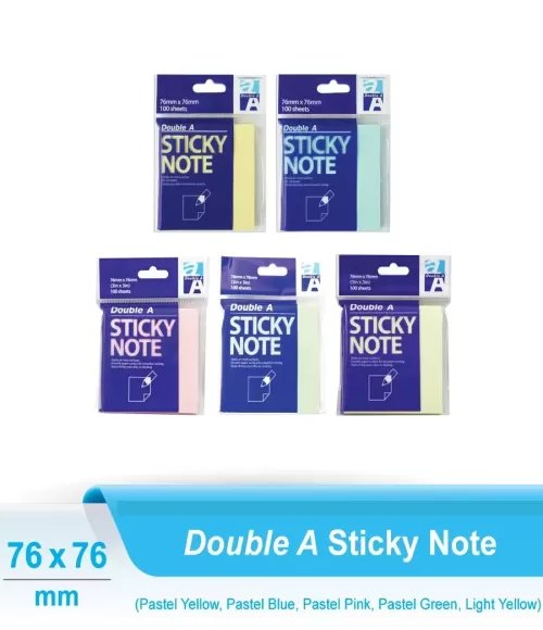 Double A Sticky Note 76x76mm 100sheets/pack