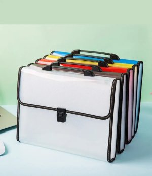 13 Pockets Expanding File Folder Organiser with Handle,  Accordion File Organiser, Plastic Document Wallet for Paperwork A4 +