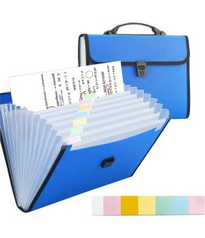 13 Pockets Expanding File Folder Organiser with Handle,  Accordion File Organiser, Plastic Document Wallet for Paperwork A4 +