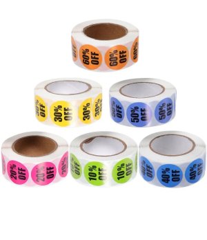 Percentage Off Sale Promotion, Discount Labels, Round Stickers 2.5CM*500 sheets/roll