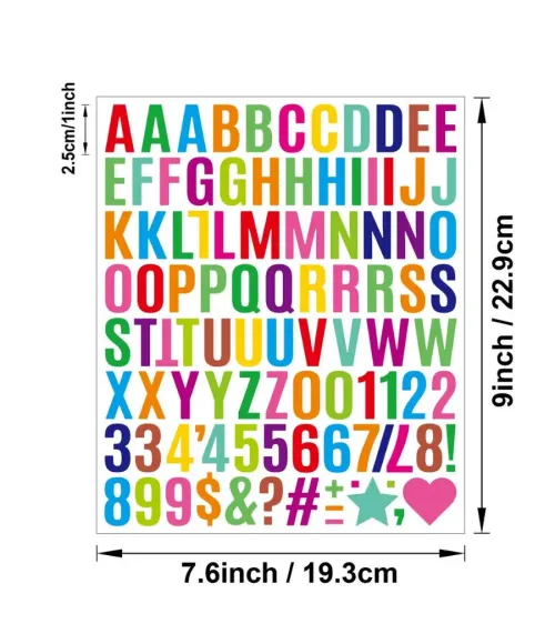 Alphabet and number stickers, 1-inch bold vinyl self-adhesive crafts, DIY gift sets, scrapbook stickers