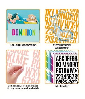 Alphabet and number stickers, 1-inch bold vinyl self-adhesive crafts, DIY gift sets, scrapbook stickers