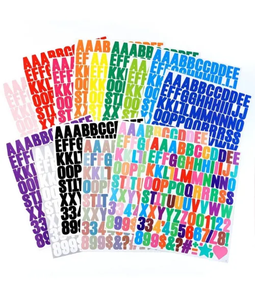 Alphabet and number stickers, 1-inch bold vinyl self-adhesive crafts, DIY gift sets, scrapbook stickers