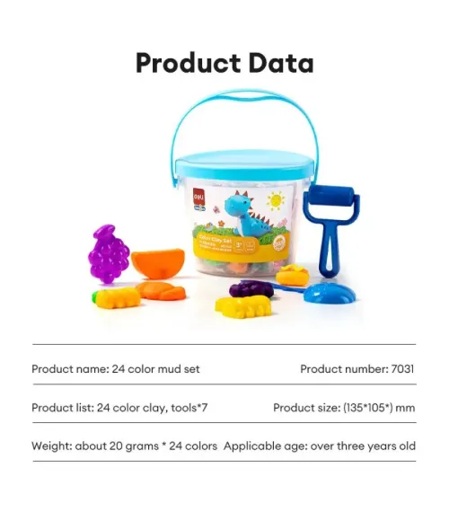 Deli 24-color Student Modeling Clay Set