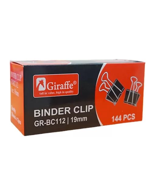 Giraffe Black Binder Clip GR-BC112 (19mm/144pc)