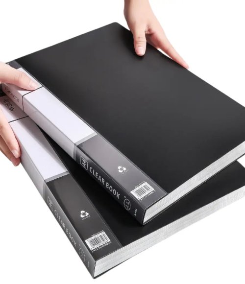 A4 folder, transparent insert booklet, document organizer, file folder