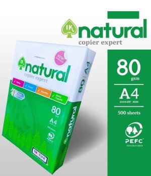IK Natural 500s 80gsm A4 paper (500 sheets/ream)
