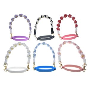 Hand-woven Water Bottle Handle Strap, Silicone Elastic Cup Ring Sling