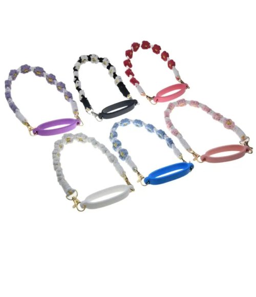Hand-woven Water Bottle Handle Strap, Silicone Elastic Cup Ring Sling