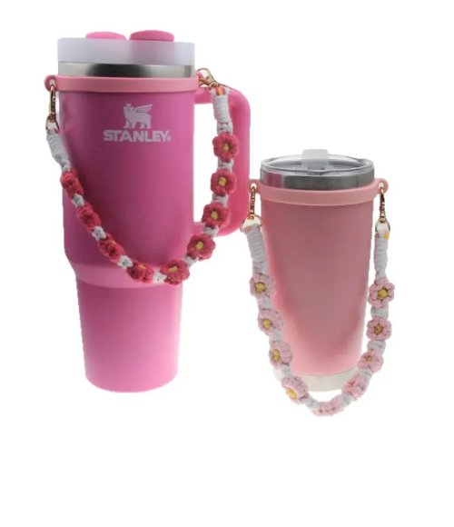 Hand-woven Water Bottle Handle Strap, Silicone Elastic Cup Ring Sling