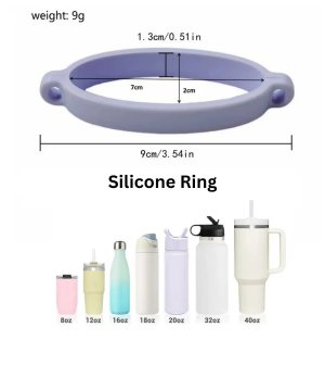 Hand-woven Water Bottle Handle Strap, Silicone Elastic Cup Ring Sling