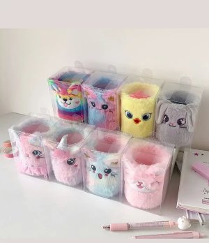 Cute Plush Animal Pencil Holder Desk Organizer
