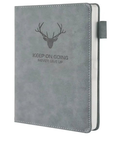 A5 Thickened Business Notebook Deer Head Design PU Leather Hardcover 360 Pages