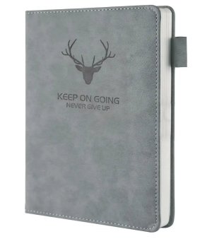 A5 Thickened Business Notebook Deer Head Design PU Leather Hardcover 360 Pages