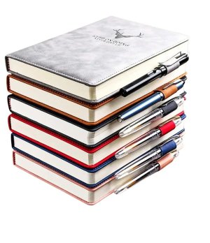 A5 Thickened Business Notebook Deer Head Design PU Leather Hardcover 360 Pages