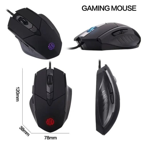 inphic USB Wired Mouse 4800 DPI Ergonomic PC Computer Laptop Gaming Mouse