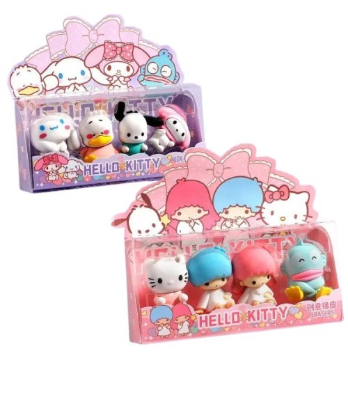 Sanrio 3D Character Eraser Set (Cute Cartoon)